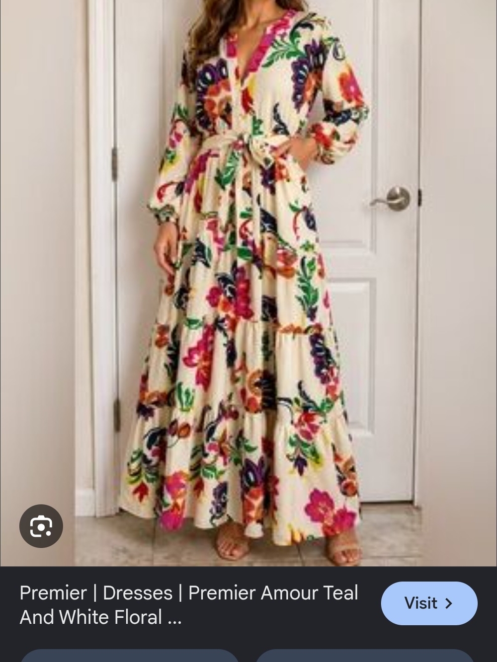 NWT Cream Floral Maxi Dress